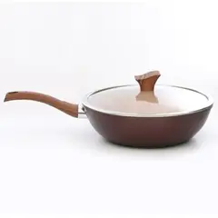 GENERICO - Wok Antiadherente Con Tapa 30cm Oak Stone Arte Andino