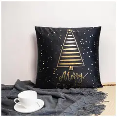 GENERICO - Funda Para Cojín Navidad 45x45 Arbol Negro D. 1 Und