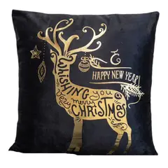 GENERICO - Pack 6 Funda Para Cojín Navidad 45x45 Venado Negro D.