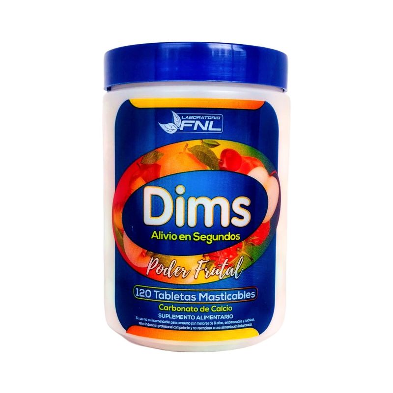 FNL - Antiácido Dims 120 Tabletas Masticables Fnl Sabor Frutal