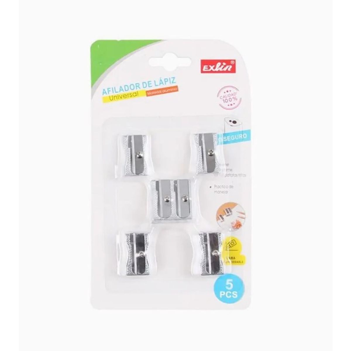 GENERICO - Sacapuntas 5 pcs Metal