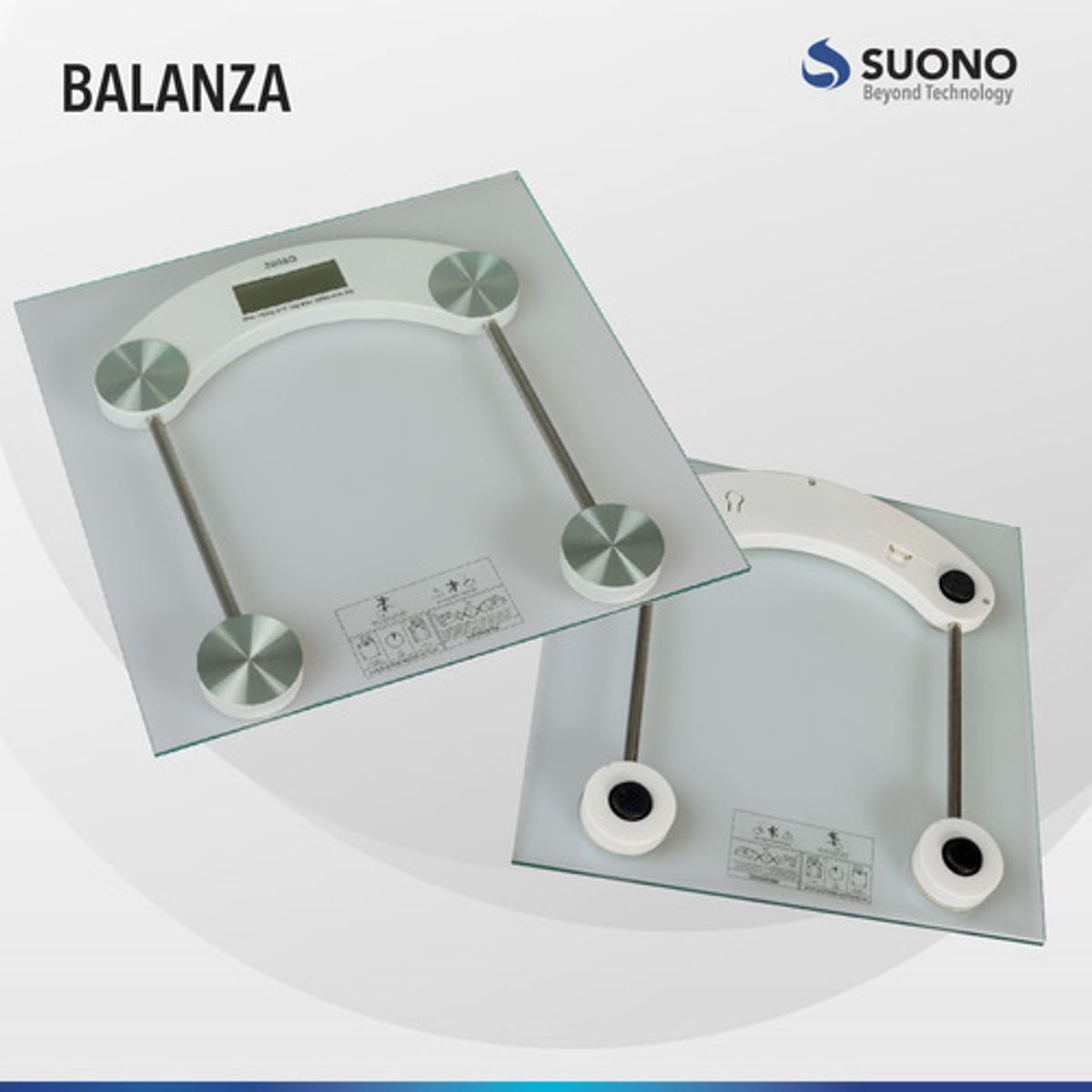 GENERICO - Balanza Bascula Corporal Digital Cristal Pantalla Lcd Color Gris