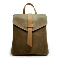 Mochila de cuero modelo ELENA Verde Oliva