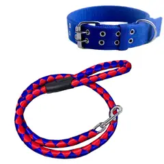 GENERICO - Collar Trailla Gruesa  + correa Police Dog para mascota