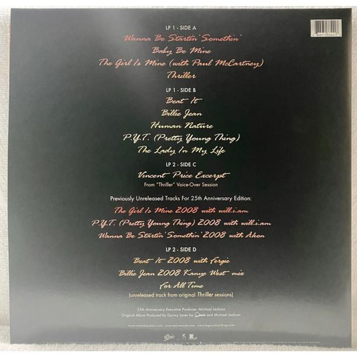 HITWAY MUSIC - MICHAEL JACKSON - THRILLER 25 ANNIVERSARY 2LP - VINILO