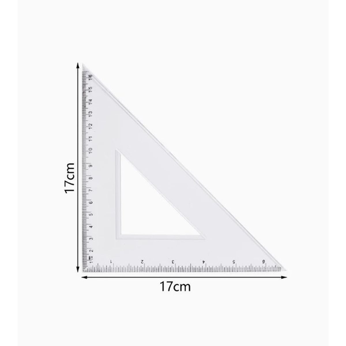 GENERICO - Escuadra Transparente 17 cm x 17 cm