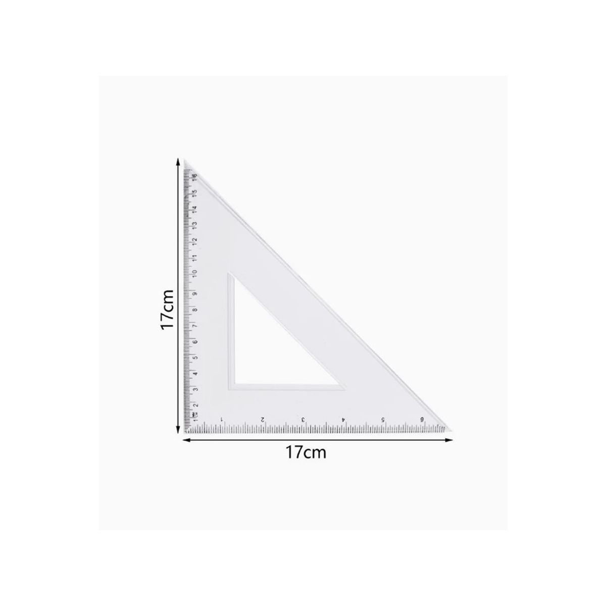 GENERICO - Escuadra Transparente 17 cm x 17 cm