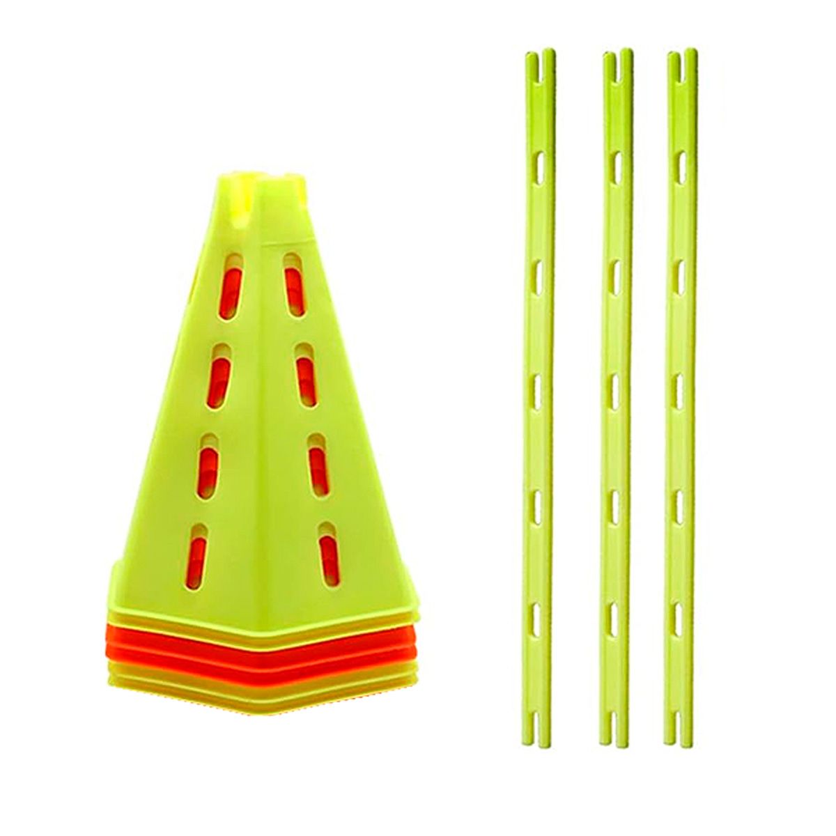 SDFIT - Set 6 Conos Agilidad Hexagonal 30cm + 3 Varas – MK-8992-A