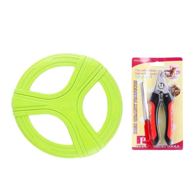 GENERICO - Frisbee Para Mascotas+Alicates Y Lima Para Uñas