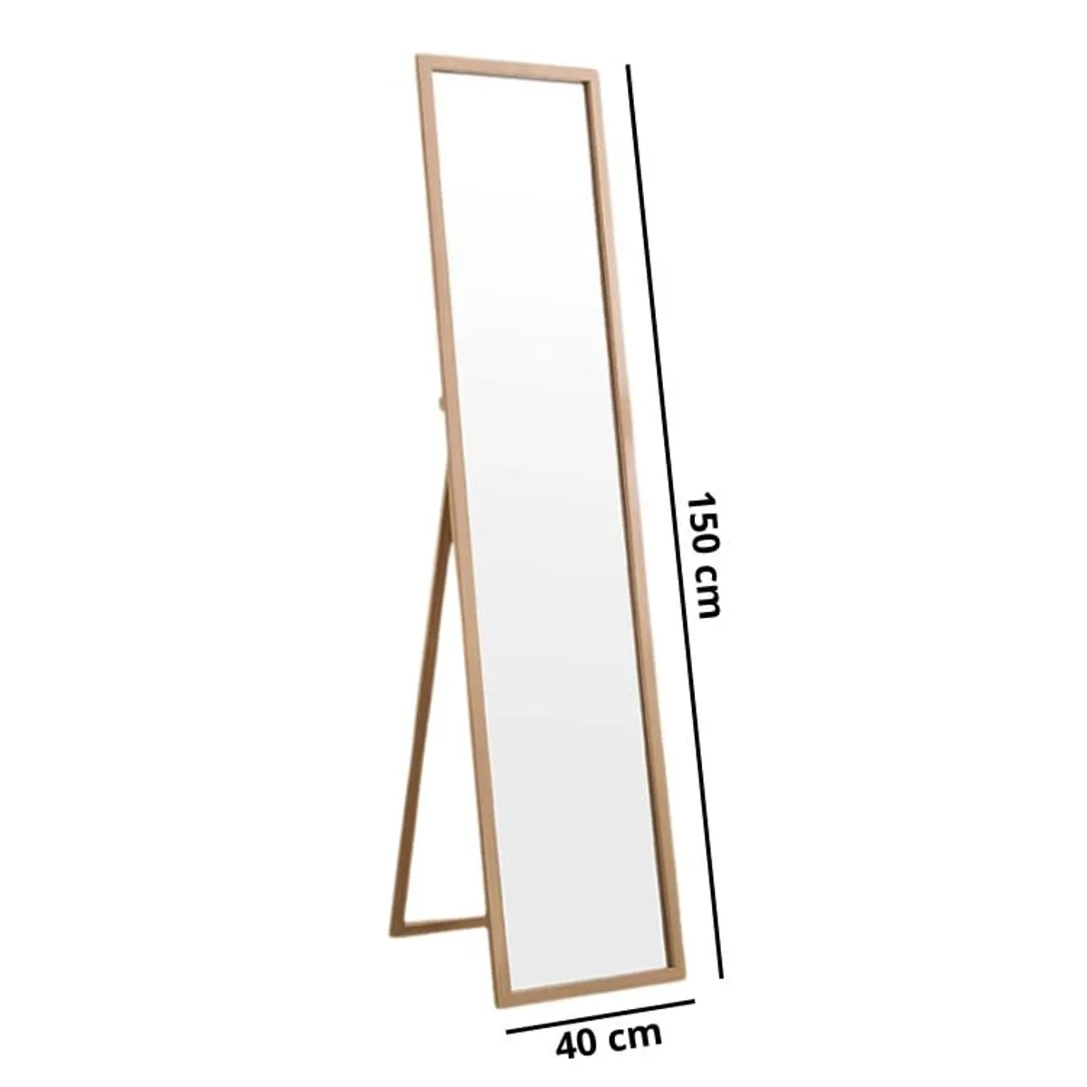 CRUSEC - Espejo Cuerpo Entero 150x40cm Base Plegable Estilo Japones - Madera