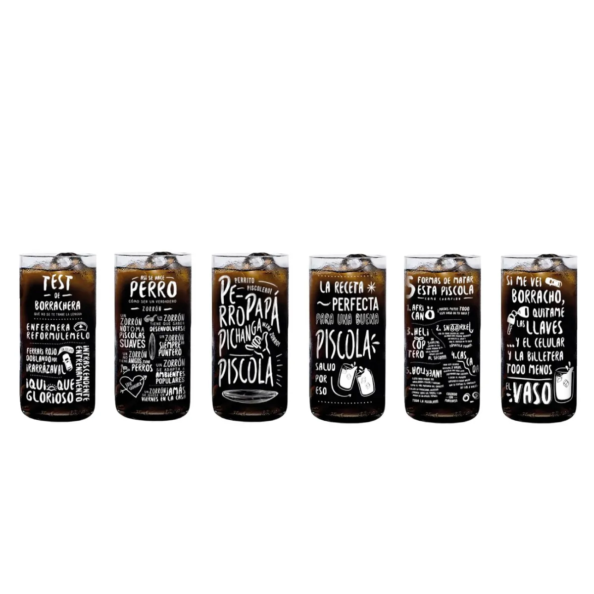 GREEN GLASS - Piscoleros Juego de 6 Vasos