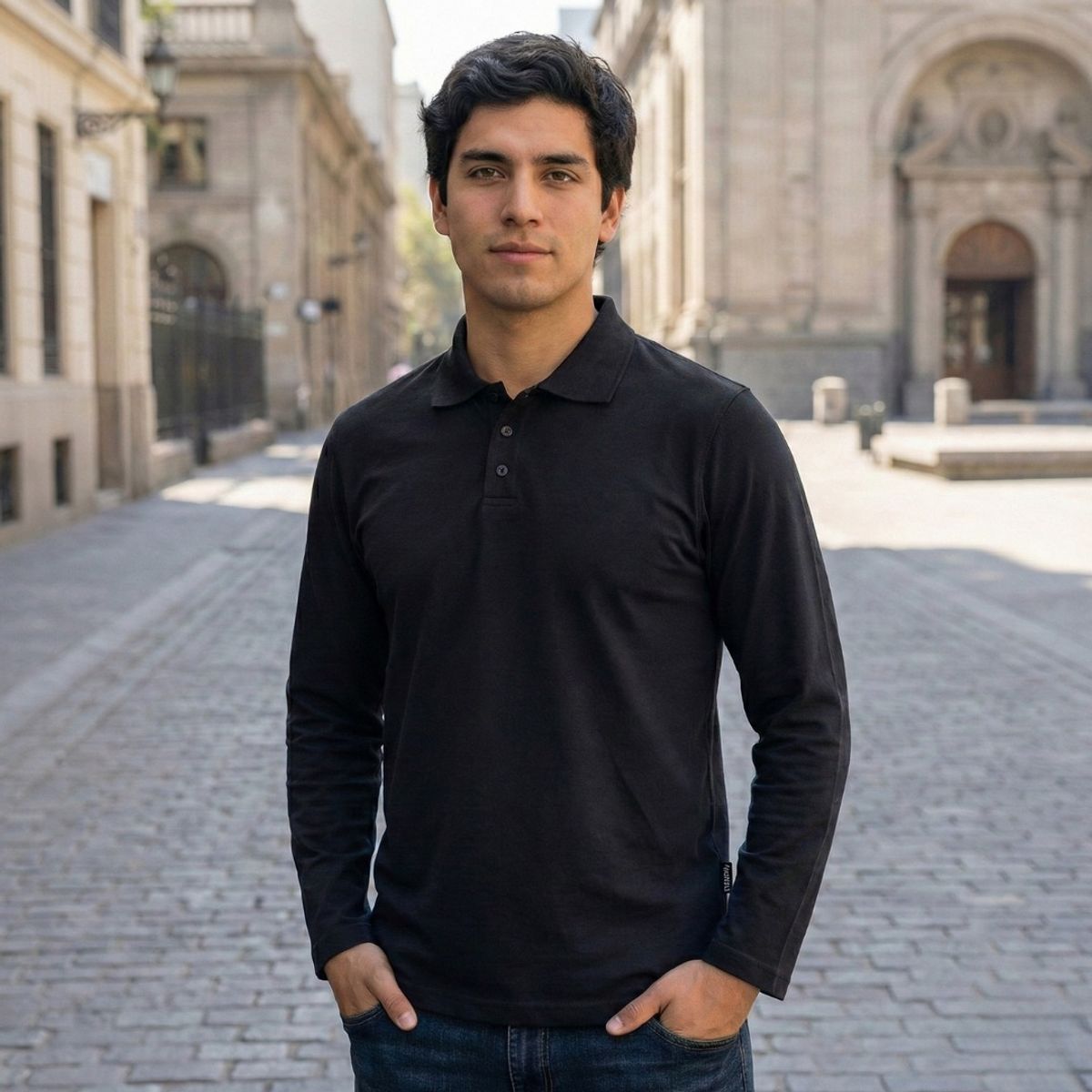 T-WORLD - Polera Polo Dryfresh Hombre Manga Larga Secado Rápido