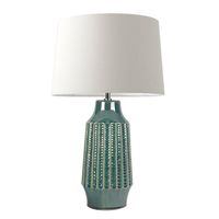 Lámpara de sobremesa cerámica turquesa con textura