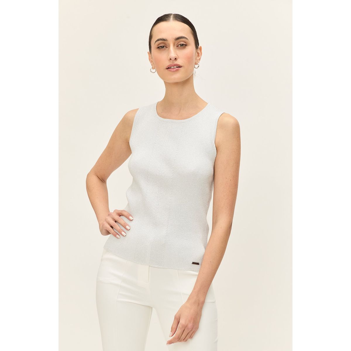 ASH - Polera Sin Mangas Crudo Mujer Ash