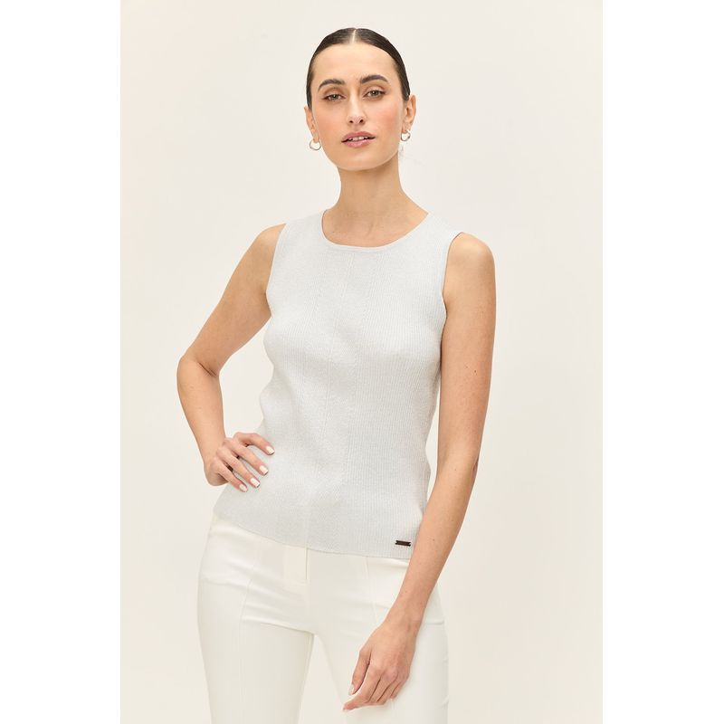 ASH - Polera Sin Mangas Crudo Mujer Ash