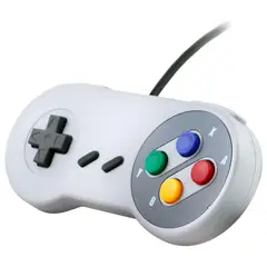 GEN - Control Joystick Usb Consola Mando Snes Super Nes Joypad Retro - Gris