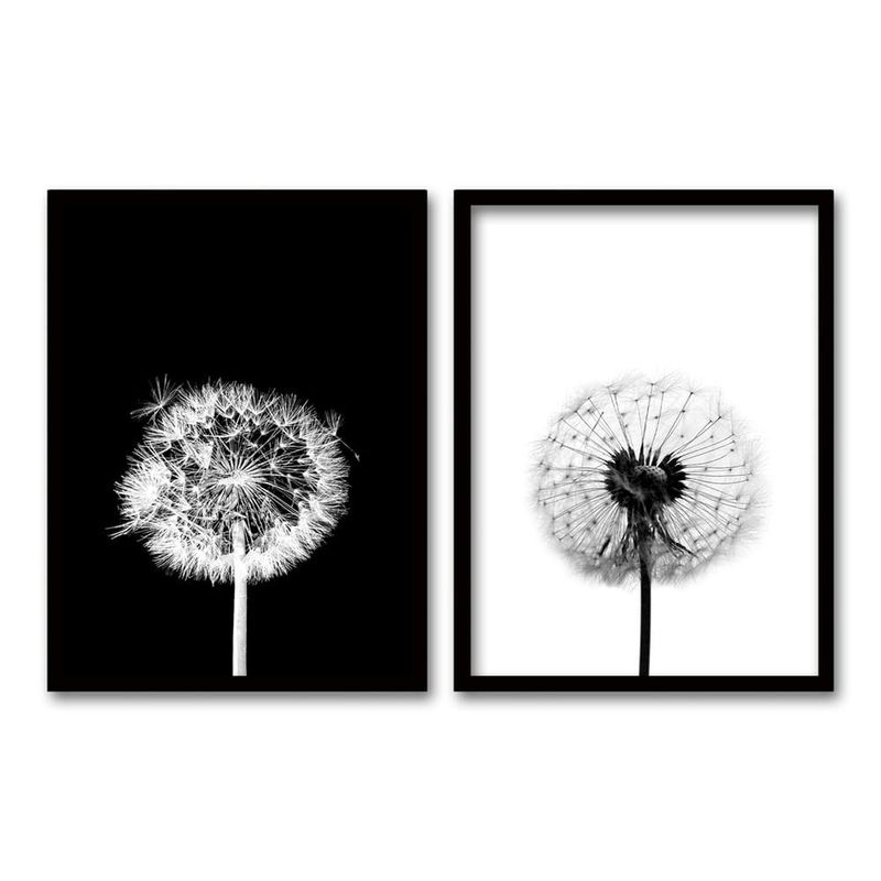RETELA - Cuadro Duo Dandelion - Negro