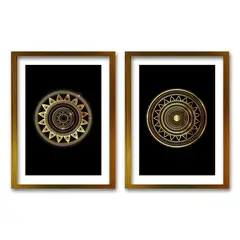 RETELA - Cuadro Duo Dorado Mandala - Dorado