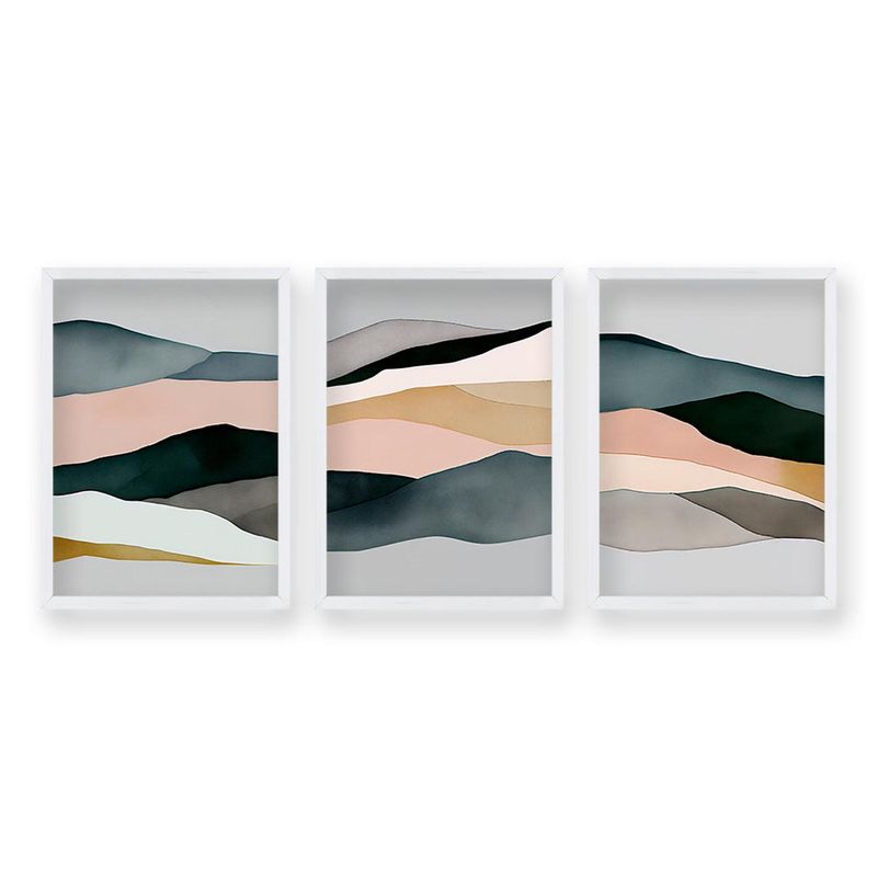 RETELA - Cuadro Trio Susurros de Color - Blanco - 70x50 cm
