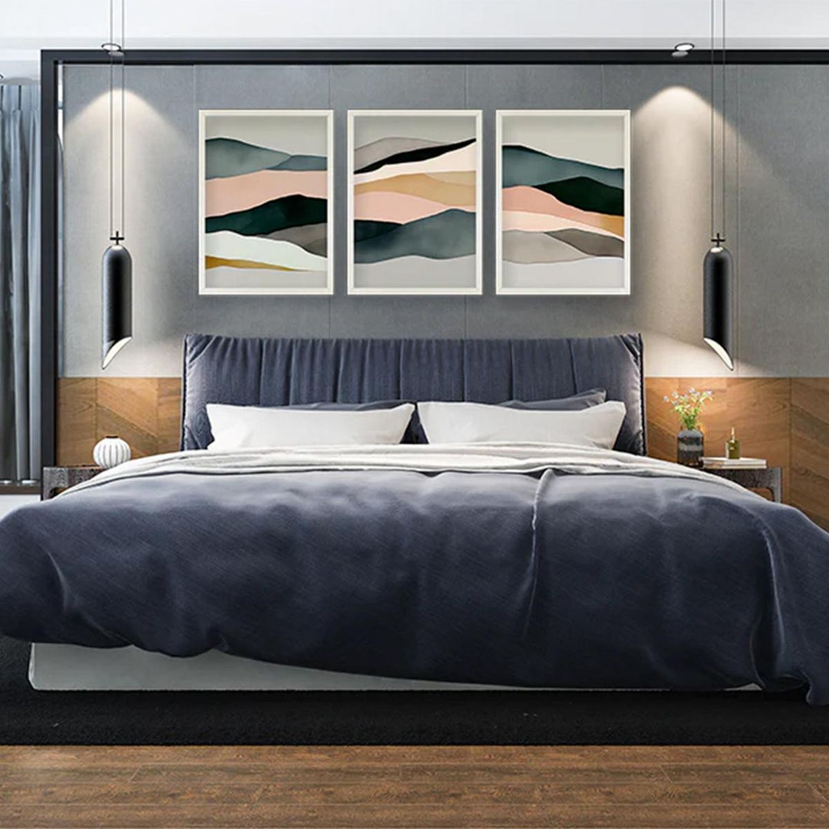 RETELA - Cuadro Trio Susurros de Color - Blanco - 70x50 cm