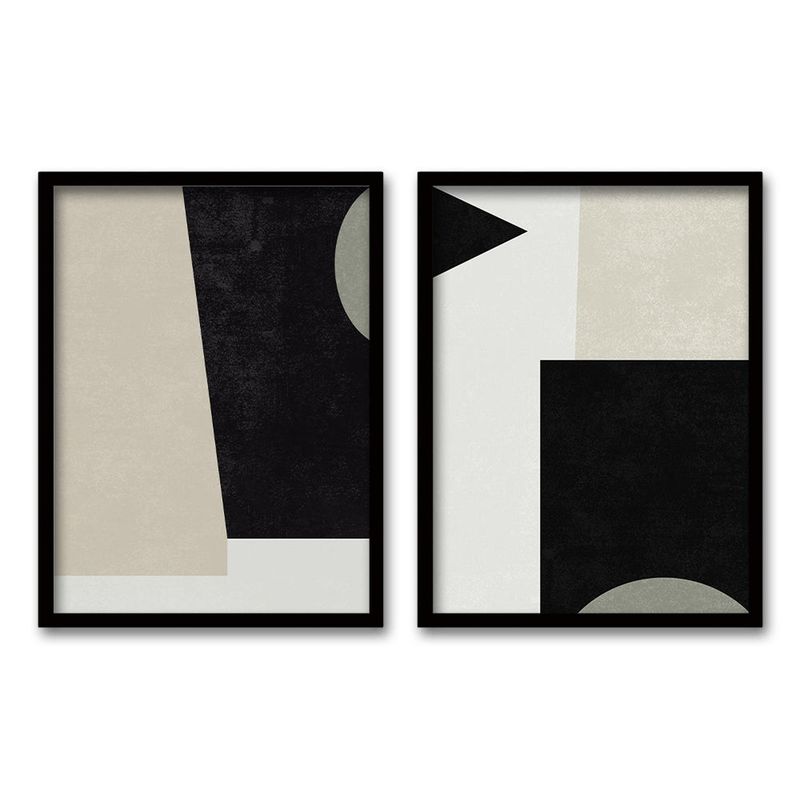 RETELA - Cuadro Duo Mosaico Cuadrangular - Negro - 70x50 cm