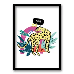 RETELA - Cuadro Tigre Flúor - Negro - 50x35 cm