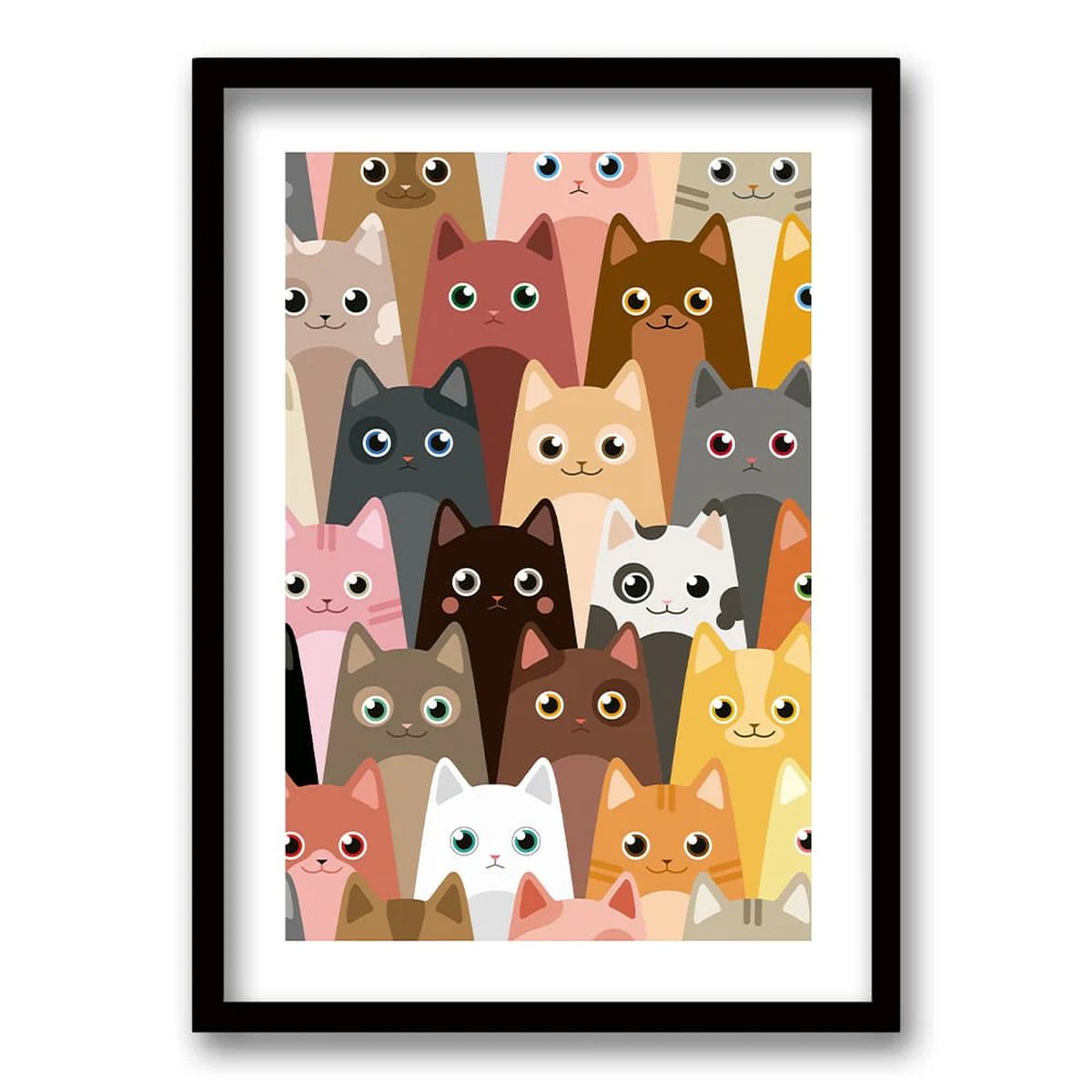 RETELA - Cuadro Gatitos - Negro