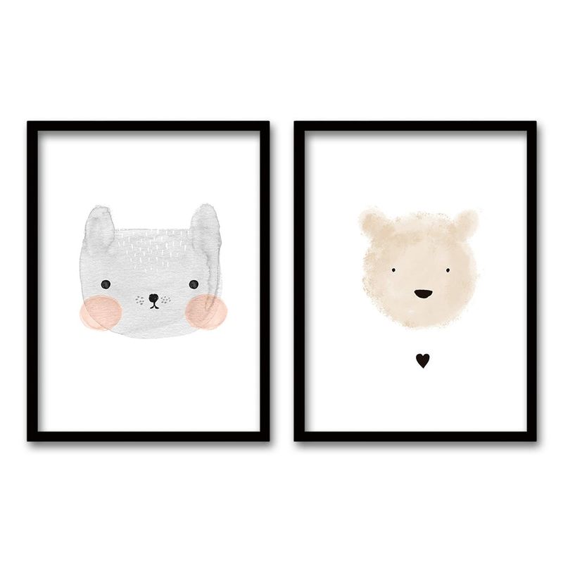 RETELA - Cuadro Duo Cute - Negro - 50x35 cm