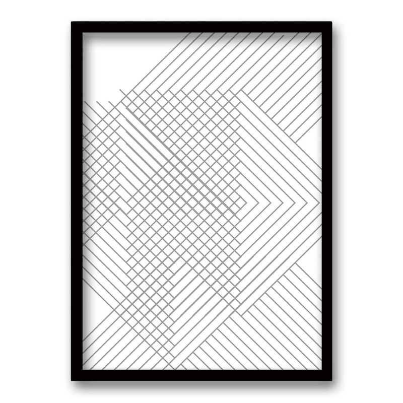 RETELA - Cuadro Abstract Hip Lines II - Negro - 70x50 cm
