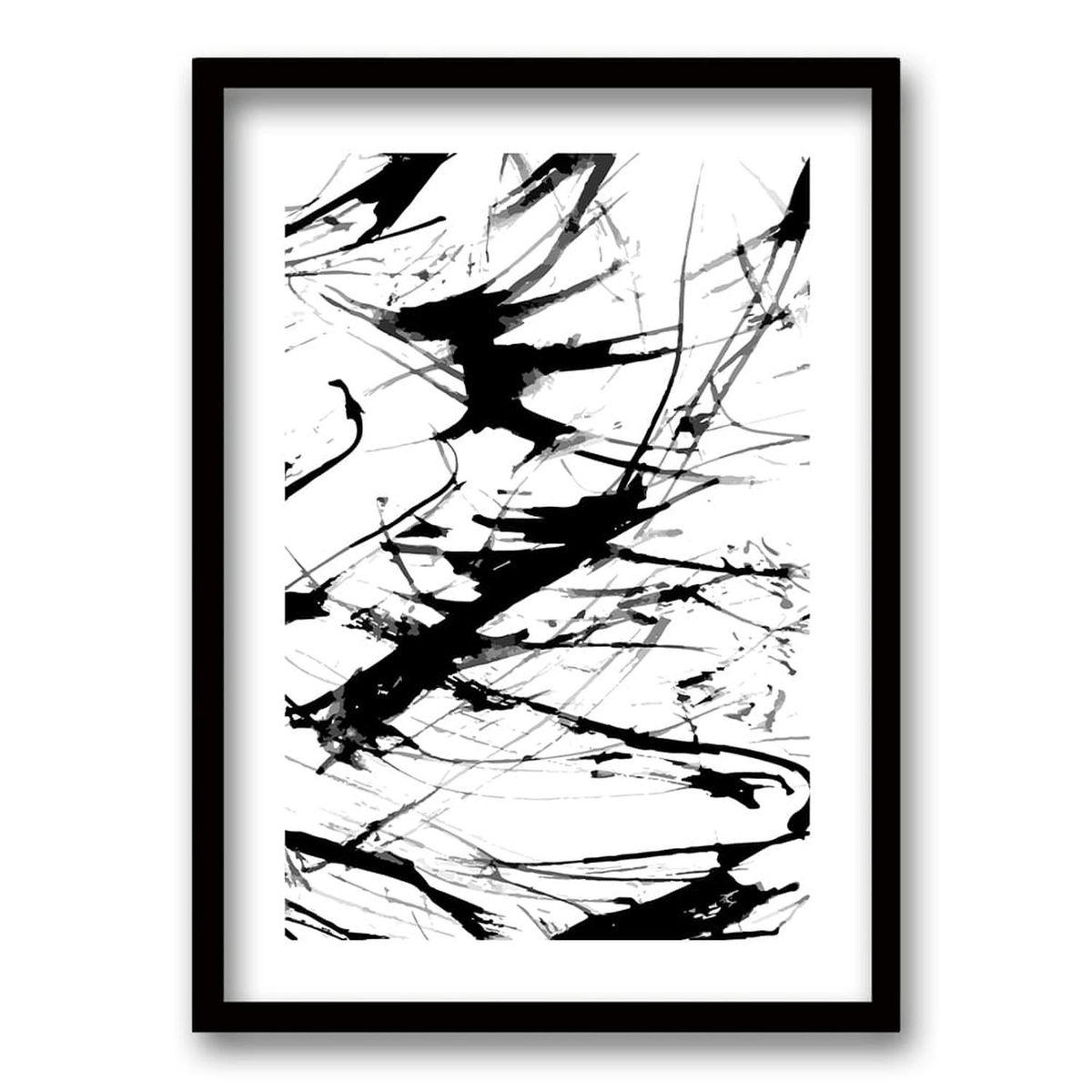 RETELA - Cuadro Brush Black II - Negro - 40x30 cm