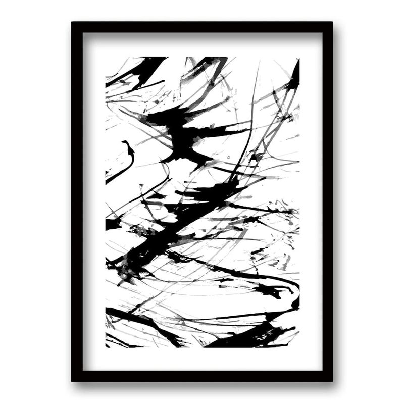 RETELA - Cuadro Brush Black II - Negro