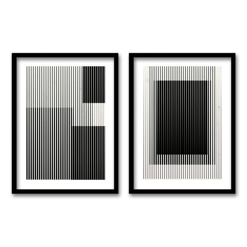 RETELA - Cuadro Duo Convergencia Visual - Negro - 40x30 cms