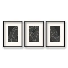 RETELA - Cuadro Trio Real - Negro - 50x35 cm