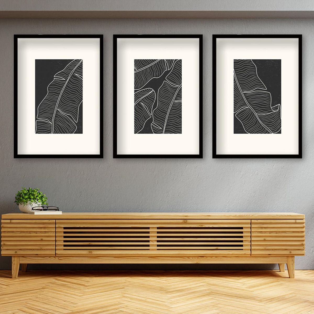 RETELA - Cuadro Trio Real - Negro - 70x50 cm