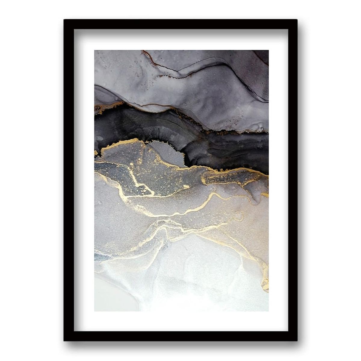 RETELA - Cuadro Marmol Grey - Negro - 40x30 cm