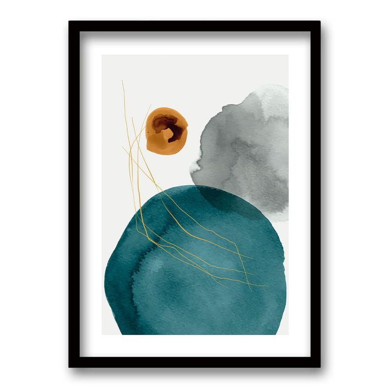 RETELA - Cuadro Turquoise II - Negro - 50x35 cm