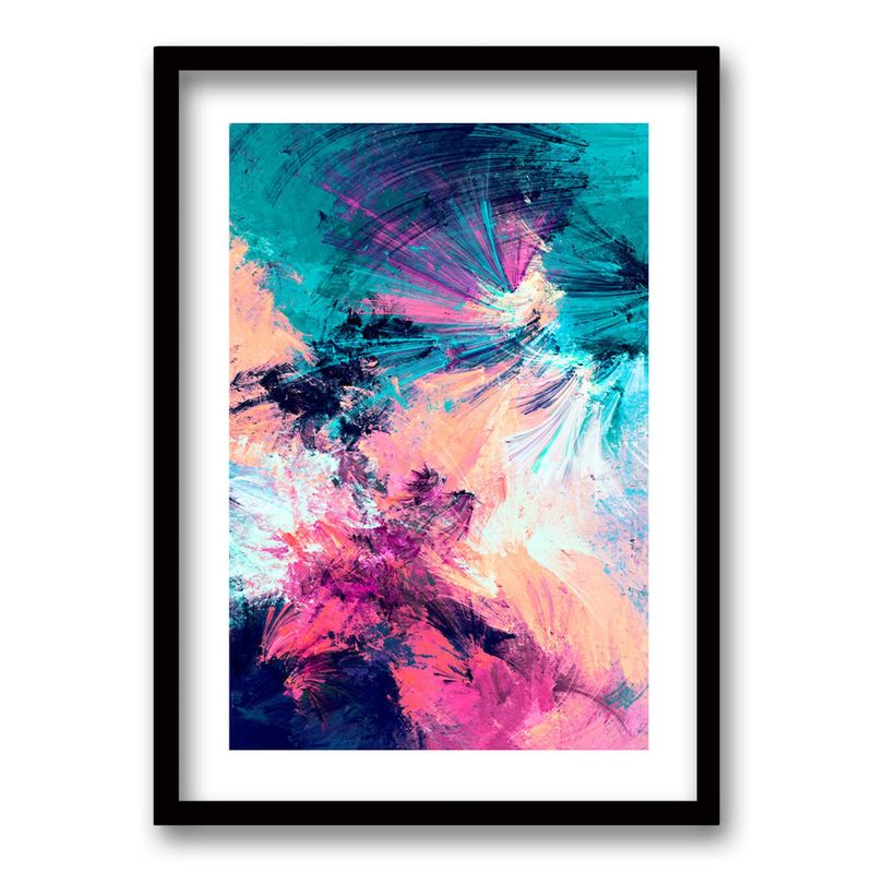RETELA - Cuadro Abstract Magenta - Negro - 50x35 cm