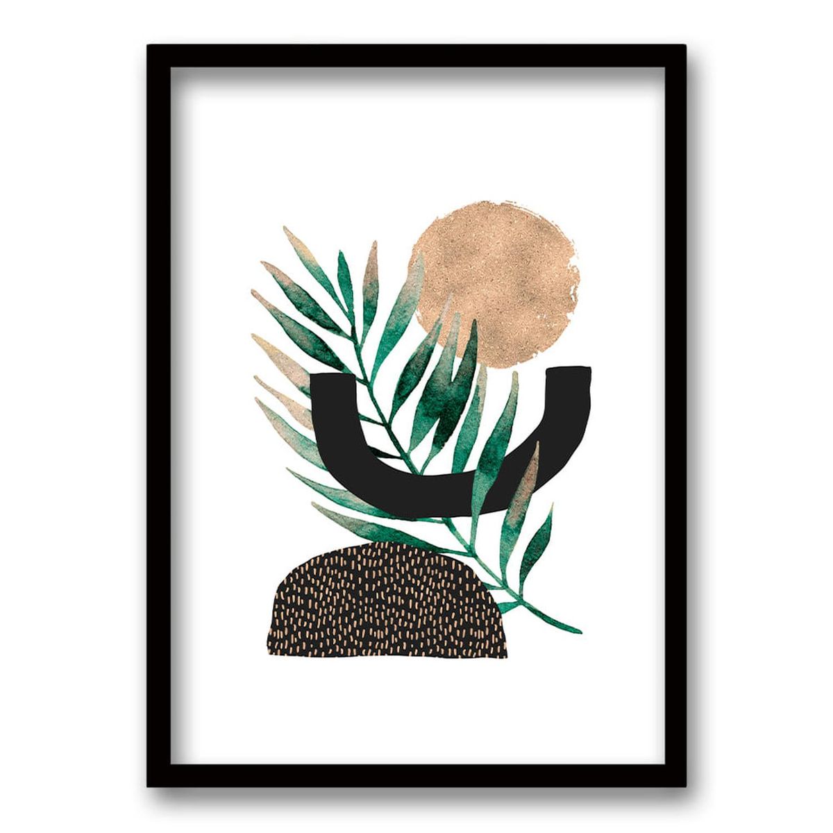 RETELA - Cuadro Seamless Geometric II - Negro - 70x50 cm