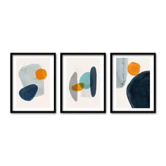 RETELA - Cuadro Trio Negro Color Stone - Negro - 50x35 cm