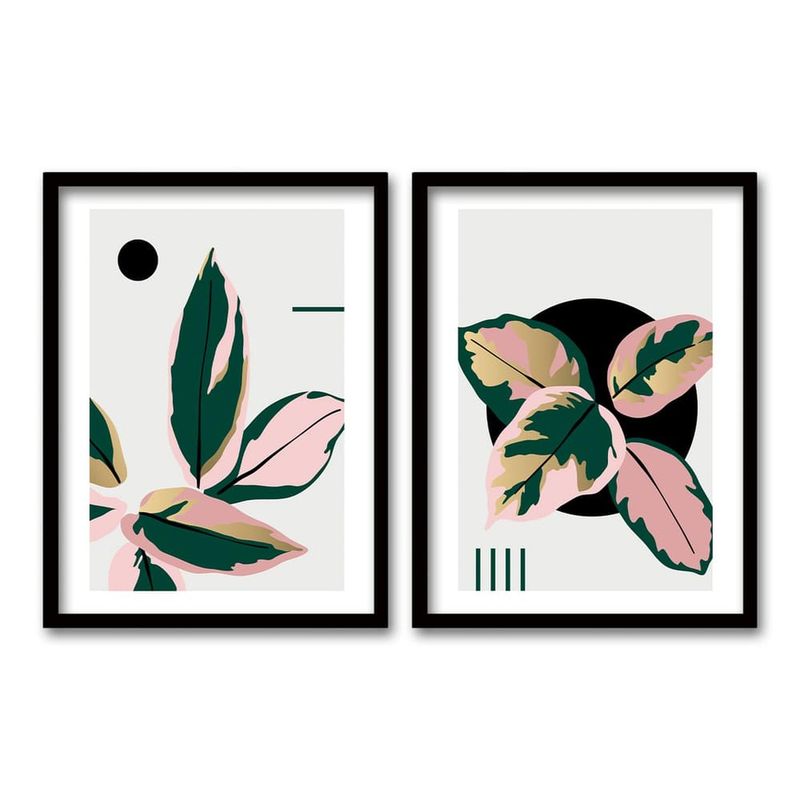 RETELA - Cuadro Duo Negro FLW Pink - Negro
