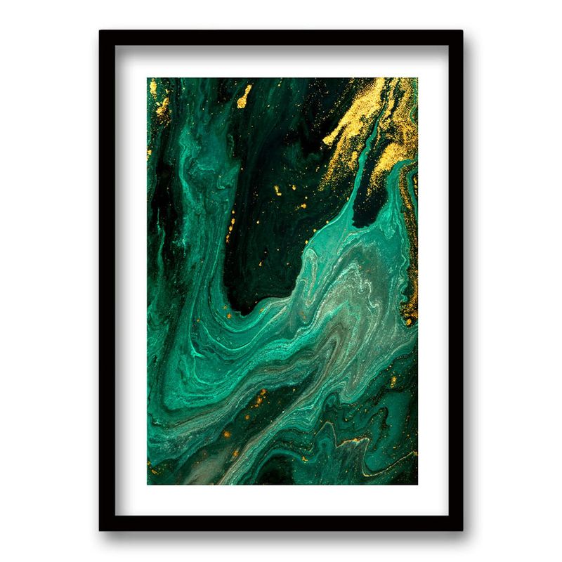 RETELA - Cuadro Marmol Verde - Negro