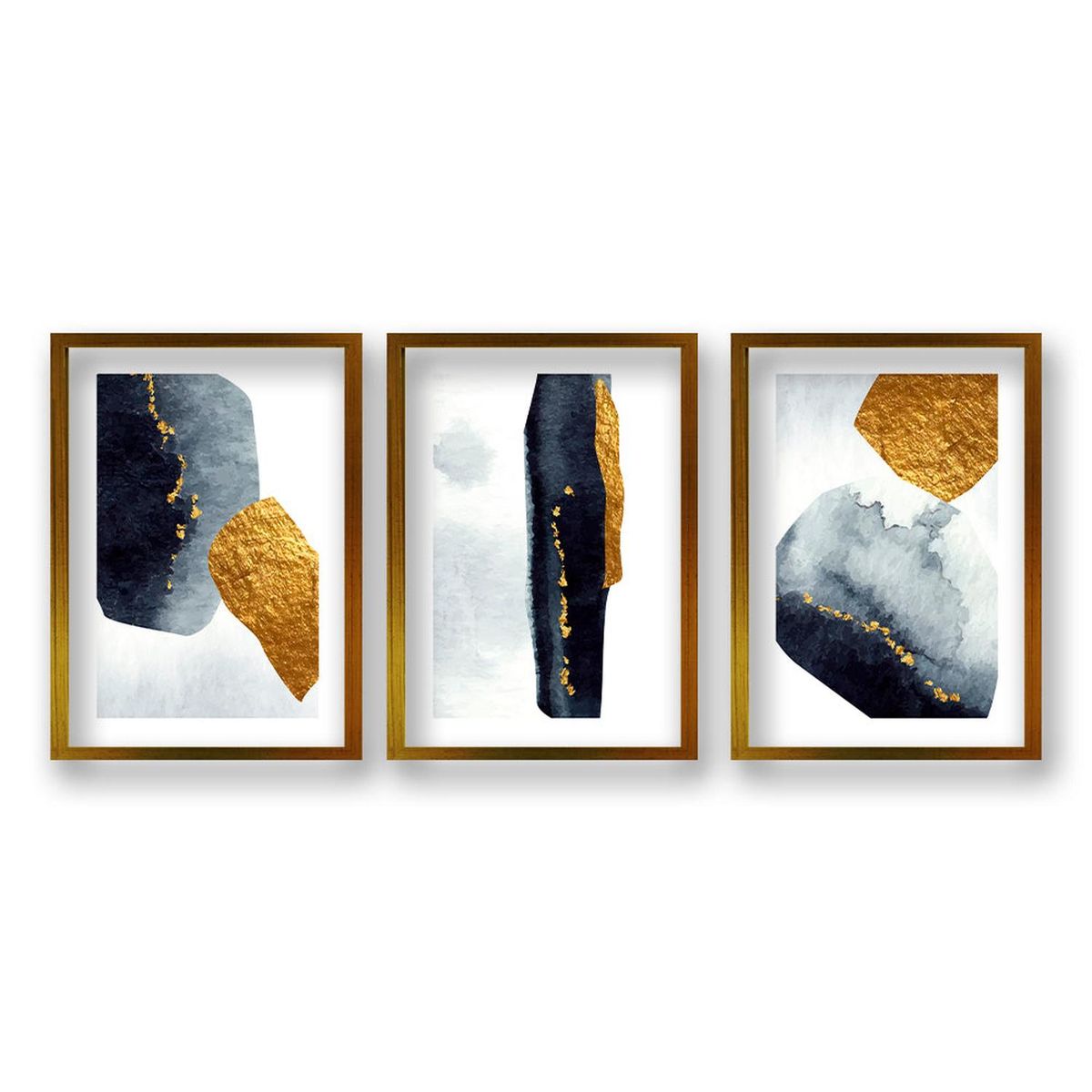 RETELA - Cuadro Trio Piedras Doradas - Dorado - 50x35 cm