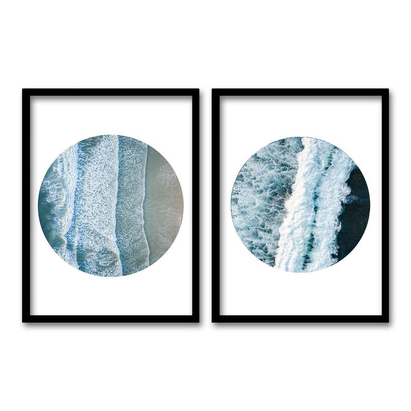 RETELA - Cuadro Duo Circulo Mar - Negro - 70x50 cm