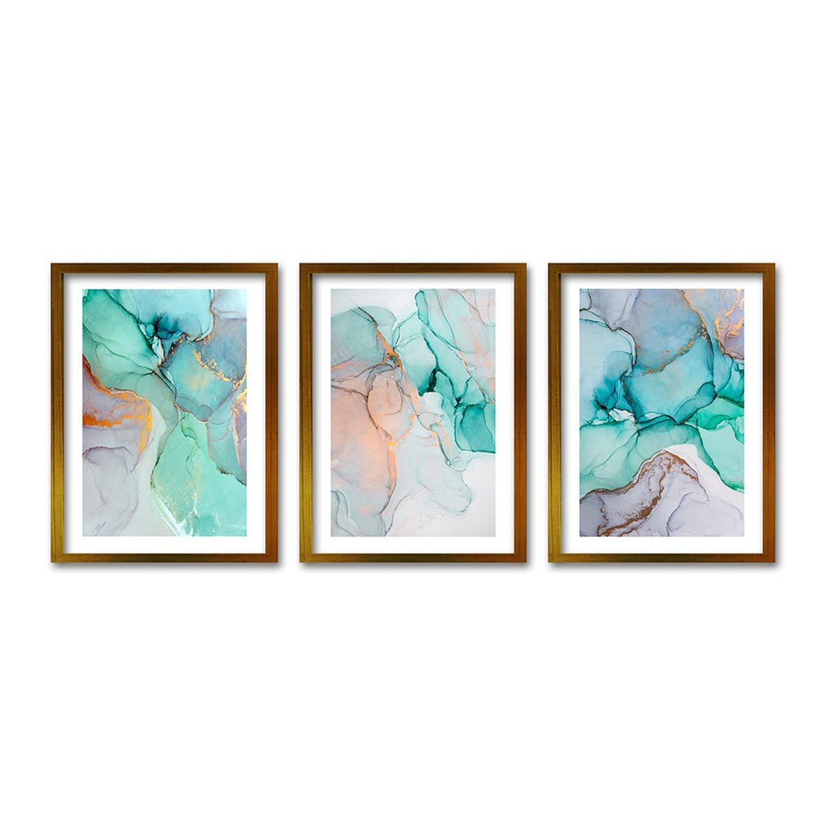 RETELA - Cuadro Trio Dorado Marmol - Dorado - 70x50 cm