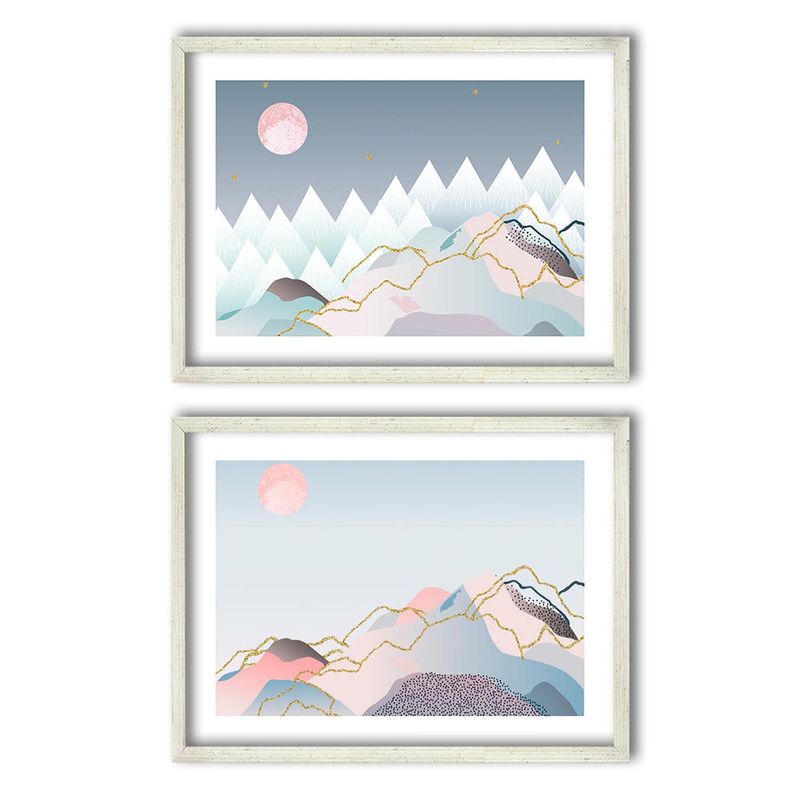 RETELA - Cuadro Duo Plateado Mountains - Plateado