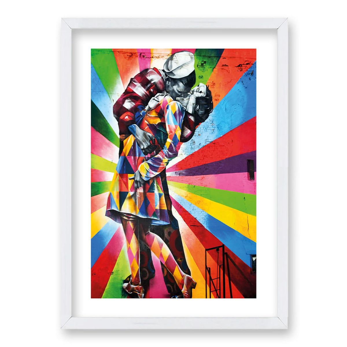 RETELA - Cuadro Beso Mural - Blanco - 70x50 cm