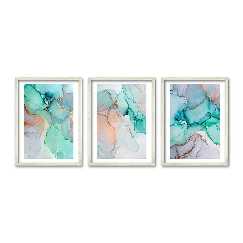 RETELA - Cuadro Trio Plateado Marmol - Plateado - 50x35 cm