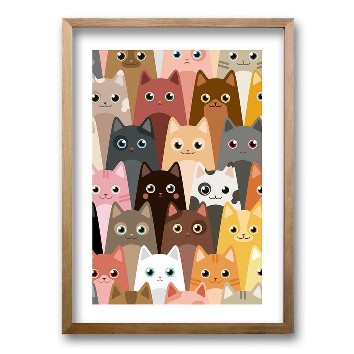 RETELA - Cuadro Gatitos - Cafe - 70x50 cm