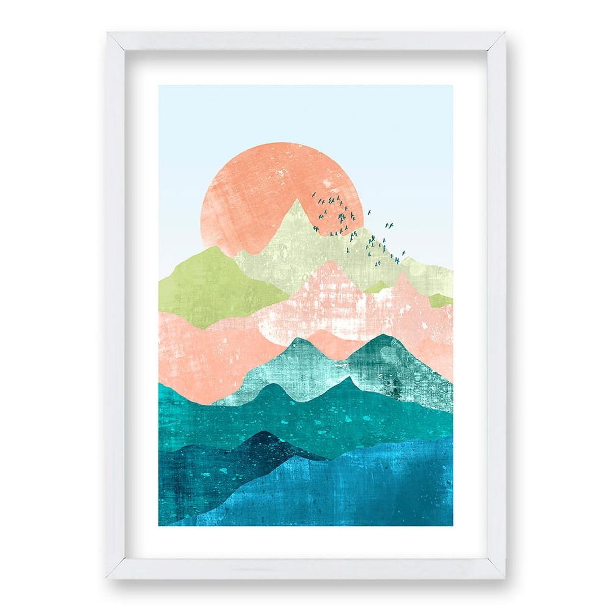 RETELA - Cuadro Montagne - Blanco - 50x35 cm