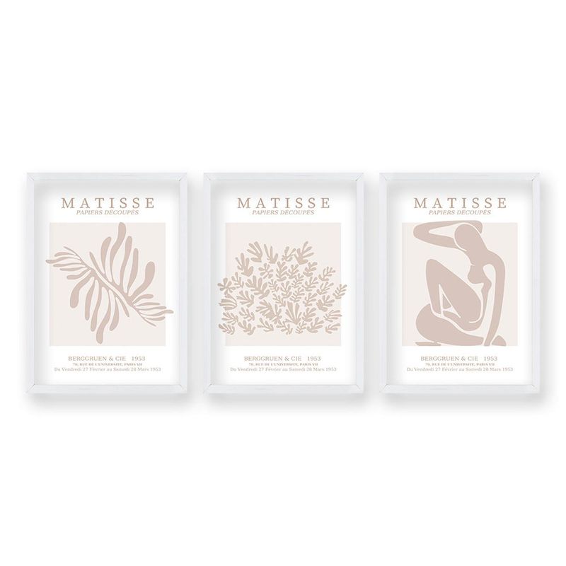 RETELA - Cuadro Trio Matisse Rose - Blanco - 40x30 cms